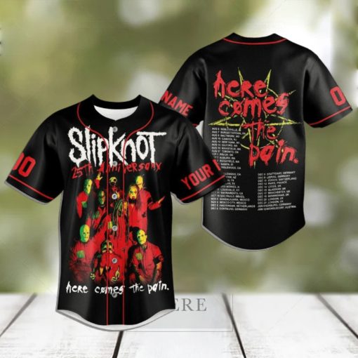 Slipknot 25th Anniversary Here Comes The Pain Baseball Jersey