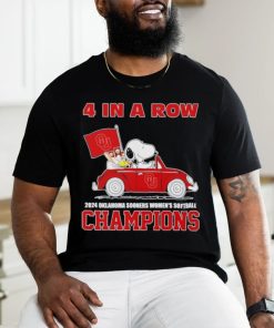 Snoopy 4 in a row 2024 Oklahoma Sooners women’s softball Champions shirt