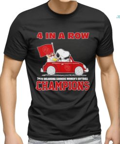 Snoopy 4 in a row 2024 Oklahoma Sooners women’s softball Champions shirt