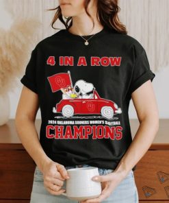 Snoopy 4 in a row 2024 Oklahoma Sooners women’s softball Champions shirt