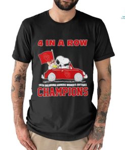 Snoopy 4 in a row 2024 Oklahoma Sooners women’s softball Champions shirt