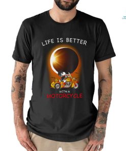 Snoopy And Woodstock Life Is Better With A Motorcycle T Shirt