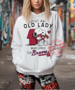 Snoopy Just An Old Lady Who Loves The Atlanta Braves Shirt