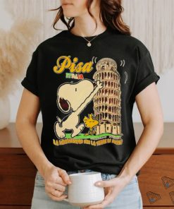 Snoopy and Woodstock pisa Italia la raddrizziamo noi la torre di pisa shirt