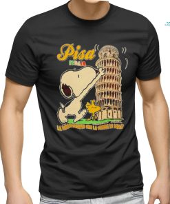 Snoopy and Woodstock pisa Italia la raddrizziamo noi la torre di pisa shirt