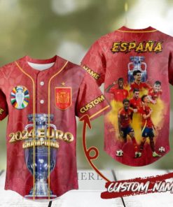 Spain 2024 Euro Champions Espana Custom Baseball Jersey