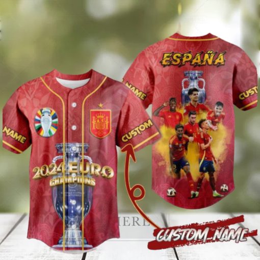 Spain 2024 Euro Champions Espana Custom Baseball Jersey