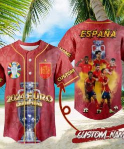 Spain 2024 Euro Champions Espana Custom Baseball Jersey