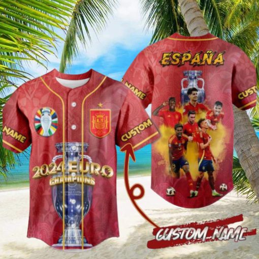 Spain 2024 Euro Champions Espana Custom Baseball Jersey