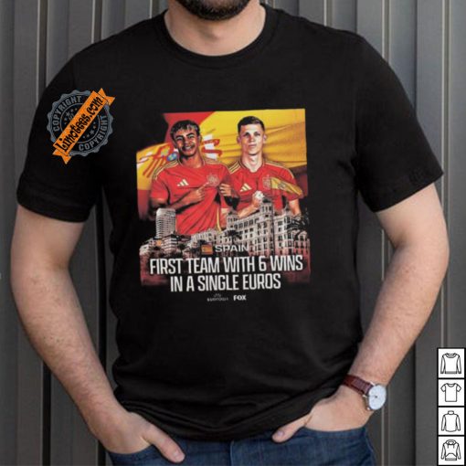 Spain become the first team in euros history to win 6 games in a single tournament shirt