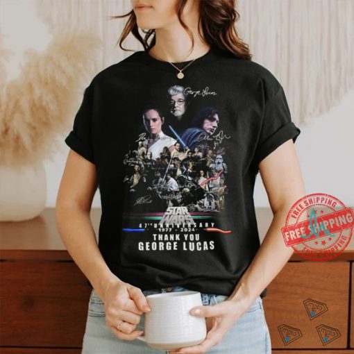 Star Wars 47th Anniversary 1977 2024 Thank You George Lucas T Shirt