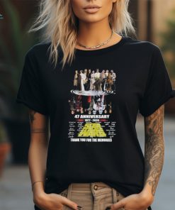 Star Wars Characters Water Reflection 47th Anniversary 1977 2024 Thank You For The Memories Signatures Shirt