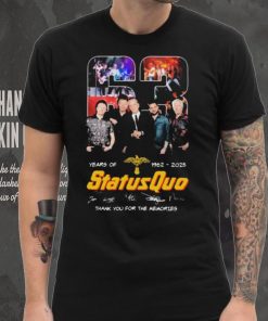 Status Quo 63 Years Of 1962 2025 Thank You For The Memories Signatures shirt, hoodie, sweater, long sleeve and tank top Status Quo 63 Years Of 1962 2025 Thank You For The Memories Signatures shirt
