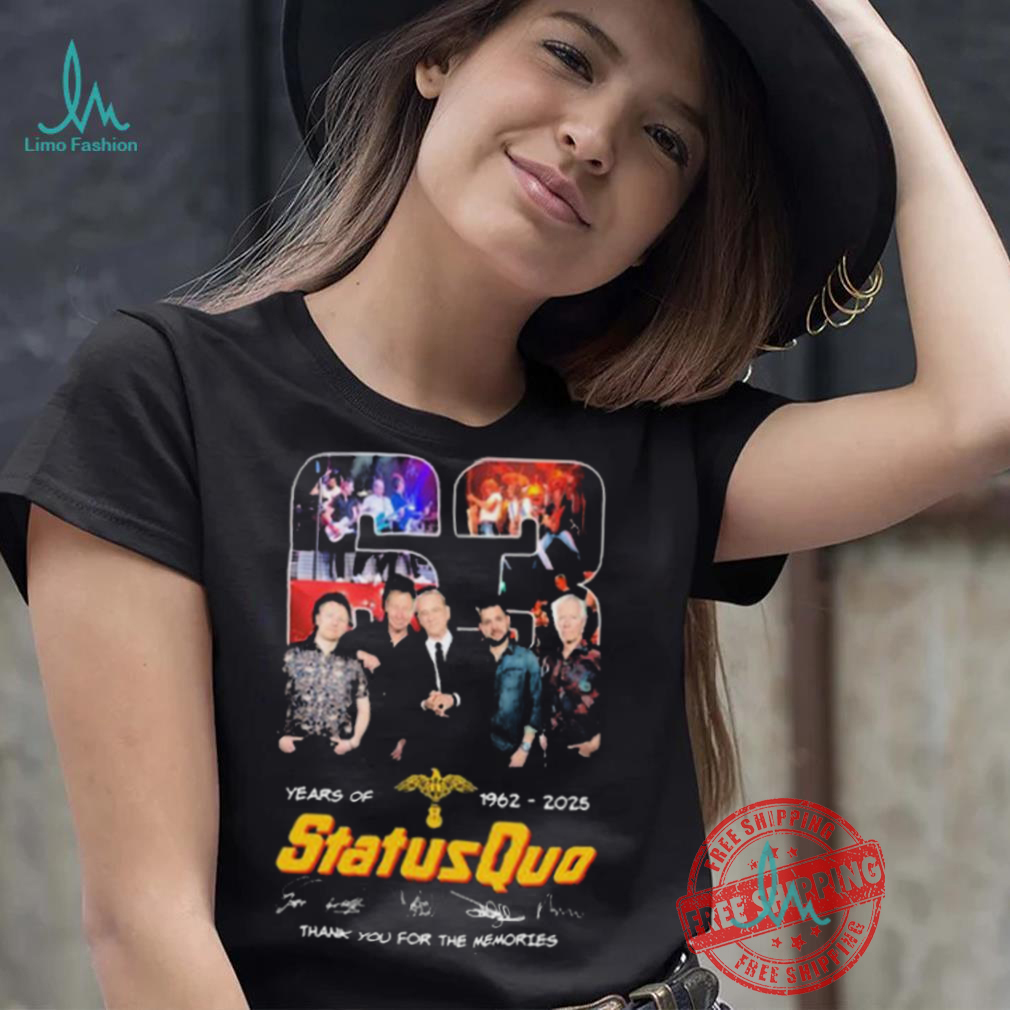 Status Quo 63 Years Of 1962 2025 Thank You For The Memories Signatures shirt Status Quo 63 Years Of 1962 2025 Thank You For The Memories Signatures shirt