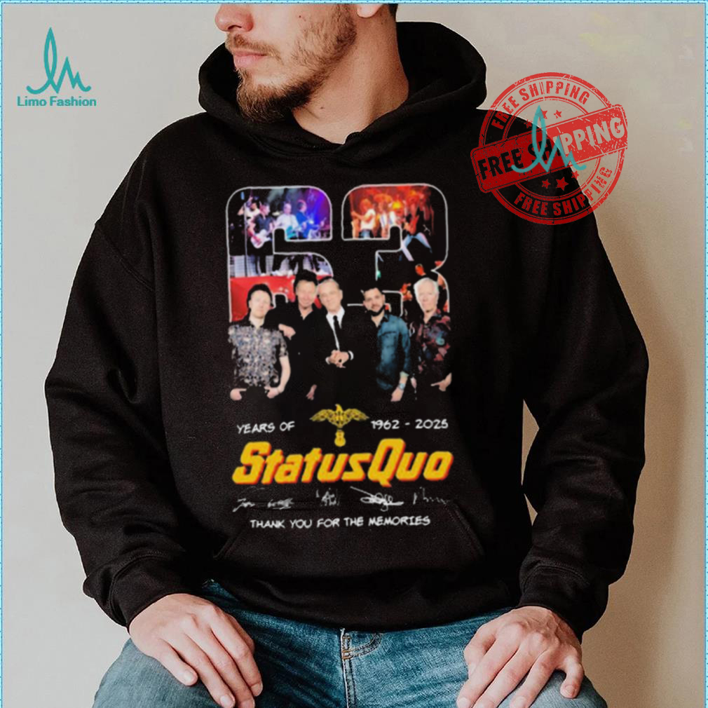 Status Quo 63 Years Of 1962 2025 Thank You For The Memories Signatures shirt Status Quo 63 Years Of 1962 2025 Thank You For The Memories Signatures shirt