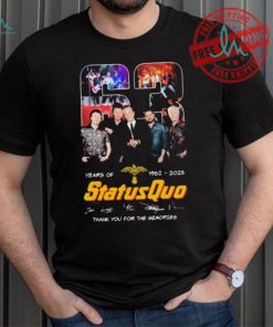 Status Quo 63 Years Of 1962 2025 Thank You For The Memories Signatures shirt, hoodie, sweater, long sleeve and tank top Status Quo 63 Years Of 1962 2025 Thank You For The Memories Signatures shirt