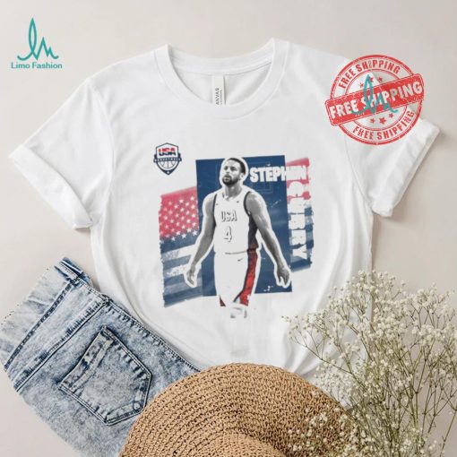 Stephen curry usa basketball stadium essentials unisex 2024 summer olympics player cutout shirt