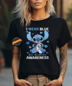 Stitch I Wear Blue Diabetes Awareness Fan T Shirt, hoodie, sweater, long sleeve and tank top Stitch I Wear Blue Diabetes Awareness Fan T Shirt