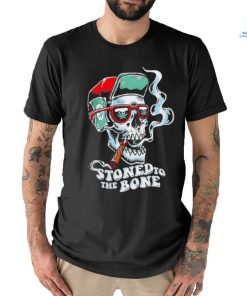 Stoned to the bone skull with cigar shirt