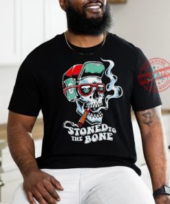 Stoned to the bone skull with cigar shirt