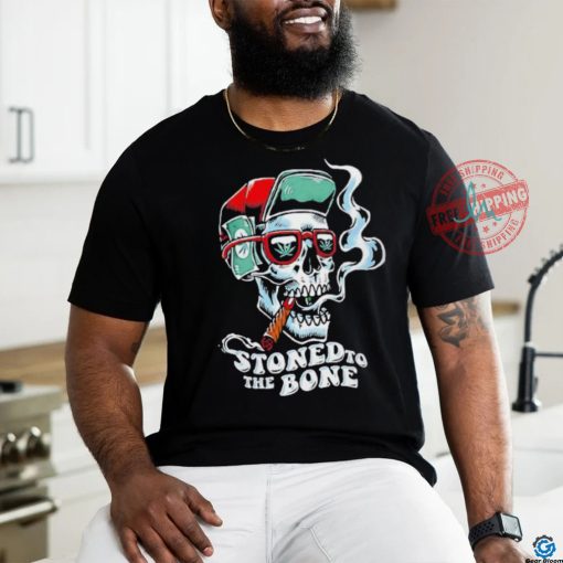 Stoned to the bone skull with cigar shirt