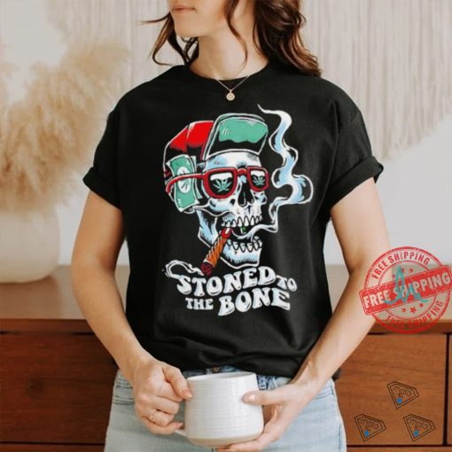 Stoned to the bone skull with cigar shirt