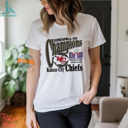 Super Bowl LVII Champions Kansas City Chiefs February 11 2024 Allegiant Stadium shirt