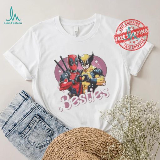 Superhero Deadpool Wolverine Besties Shirt Marvel T Shirt Wolverine Deadpool 3 Movie Tee Best Friends Shirt