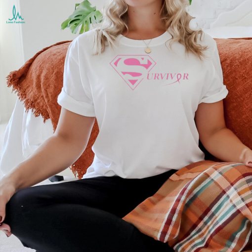 Survivor Breast Cancer Superman Logo shirt