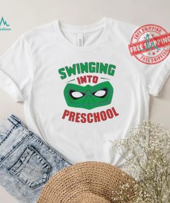 Swinging into preschool superhero shirt