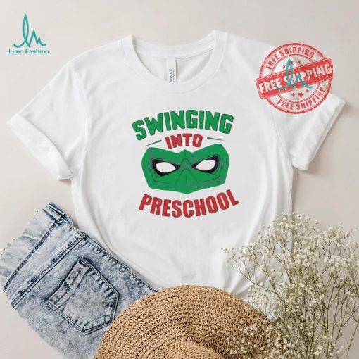 Swinging into preschool superhero shirt