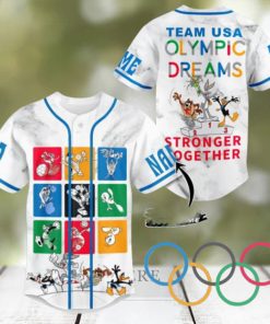 Team USA Looney Tunes Olympic Dreams Stronger Together Custom Baseball Jersey