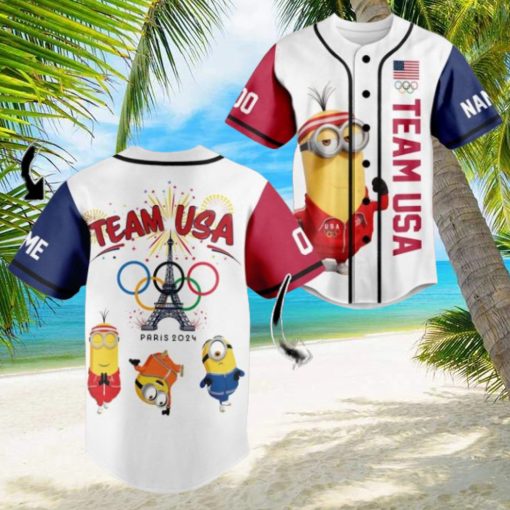 Team USA Minions Olympic Paris 2024 Custom Baseball Jersey