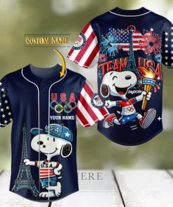 Team USA Snoopy Olympic Paris 2024 Custom Baseball Jersey