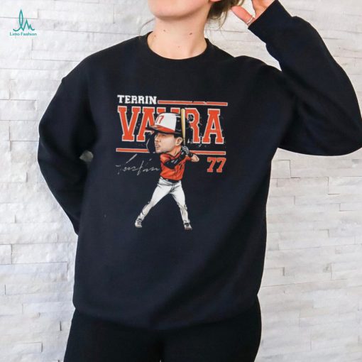 Terrin Vavra 77 Baltimore Orioles baseball MLB player signature cartoon shirt