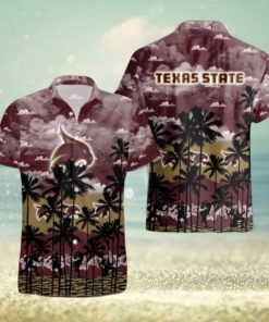 Texas State Bobcats Palms Tree Hawaiian Shirt