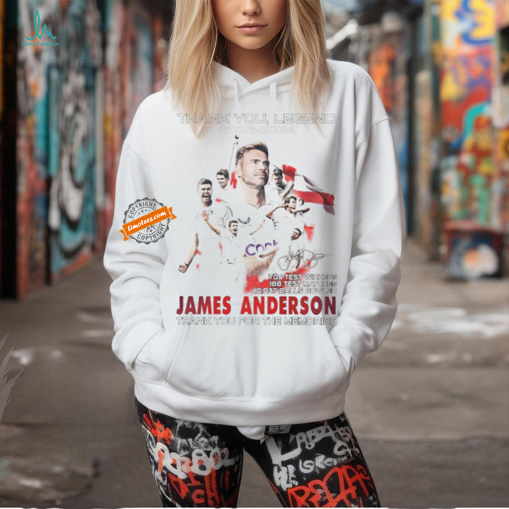 Thank You Legend 2003 2024 James Anderson signature thank you for the memories shirt Thank You Legend 2003 2024 James Anderson signature thank you for the memories shirt