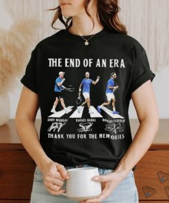 The End Of Era Abbey Road Andy Murray, Rafael Nadal, Roger Federer Thank You For The Memories T Shirt