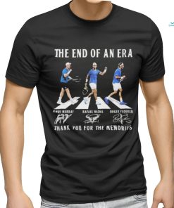 The End Of Era Abbey Road Andy Murray, Rafael Nadal, Roger Federer Thank You For The Memories T Shirt