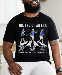 The End Of Era Abbey Road Andy Murray, Rafael Nadal, Roger Federer Thank You For The Memories T Shirt