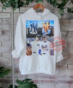 The mets and yankees will face off six times during the 2025 season in subway series action shirt