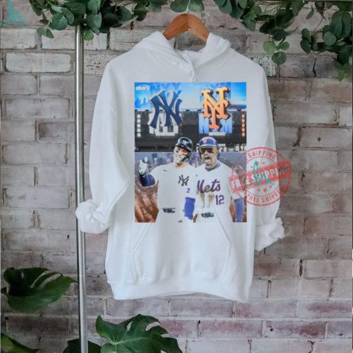 The mets and yankees will face off six times during the 2025 season in subway series action shirt