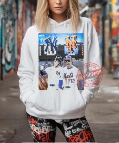 The mets and yankees will face off six times during the 2025 season in subway series action shirt