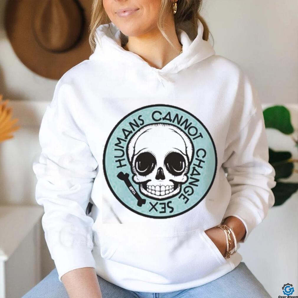 Thefamousartistbirdyrose Humans Cannot Change Sex Skull Long Sleeve T Shirt Thefamousartistbirdyrose Humans Cannot Change Sex Skull Long Sleeve T Shirt