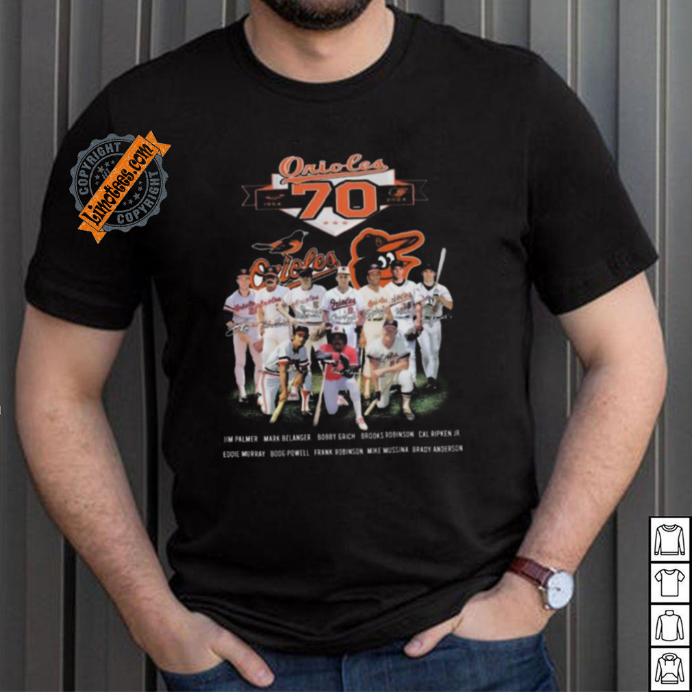 Top Baltimore orioles 70 years of legends from 1954 to 2024 shirt Top Baltimore orioles 70 years of legends from 1954 to 2024 shirt