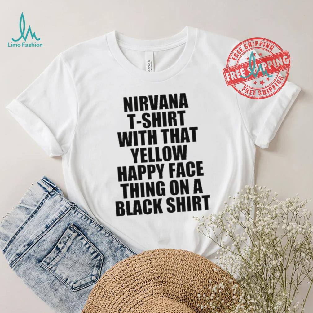 Top Teenhearts Nirvana T Shirt With That Yellow Happy Face Thing On A Black Shirt Top Teenhearts Nirvana T Shirt With That Yellow Happy Face Thing On A Black Shirt