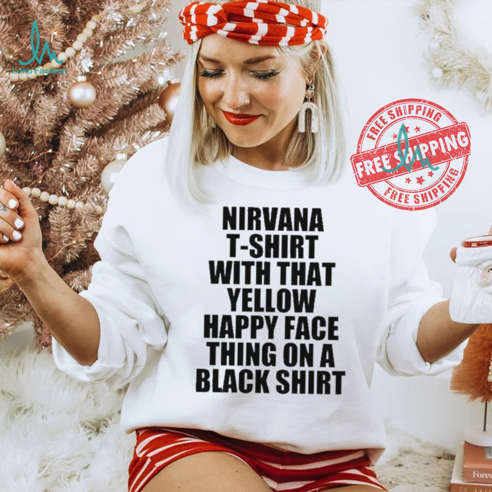 Top Teenhearts Nirvana T Shirt With That Yellow Happy Face Thing On A Black Shirt Top Teenhearts Nirvana T Shirt With That Yellow Happy Face Thing On A Black Shirt
