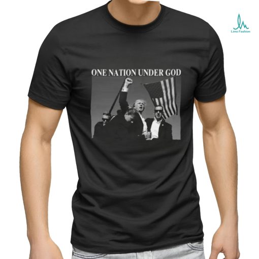 Trending Trump Attempted Assassination Never Back Down One Nation Under God Trump 2024 T shirt