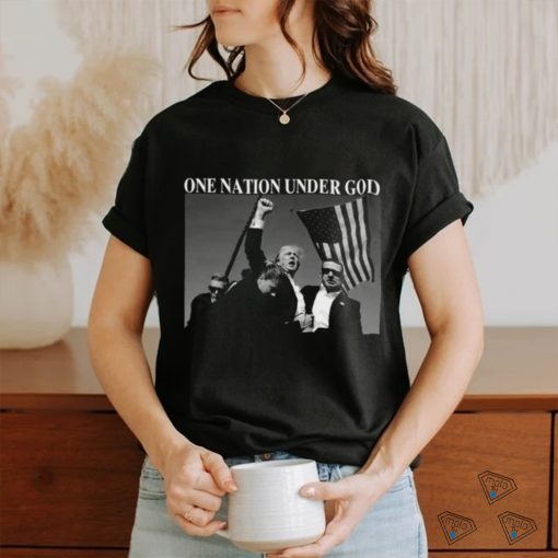 Trending Trump Attempted Assassination Never Back Down One Nation Under God Trump 2024 T shirt