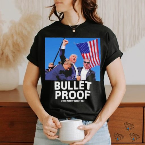 Trending Trump Shot Assassination Attempt Bullet Proof Fist Raised T shirt